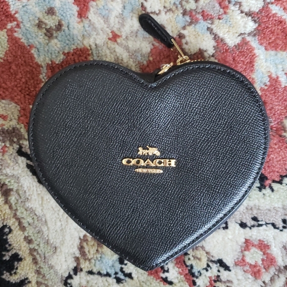 Coach Accessories - NWT Coach Black Heart Shaped Wristlet